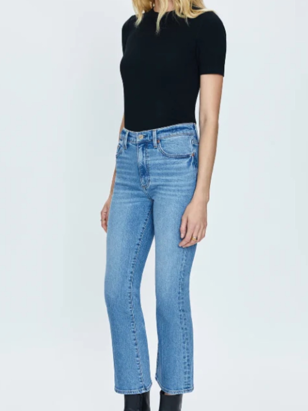 Pistola Lennon high rise crop boot in Derby wash